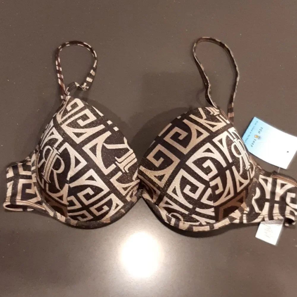 River Island Brown Patterned Bikini Bra Top